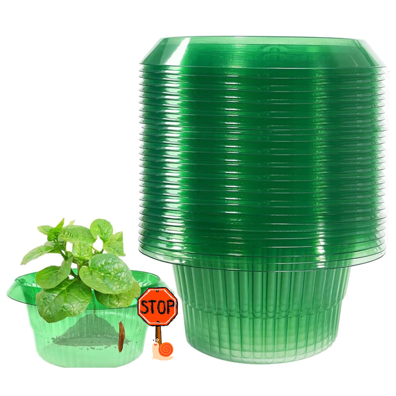 Terracotta Pot - 5-25Pcs Plants Slug Protection Rings Green