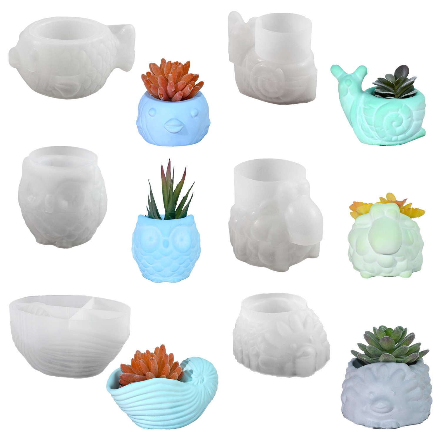 3D Animal Flower Pot Silicone  - Succulent Set ulasan dan harga