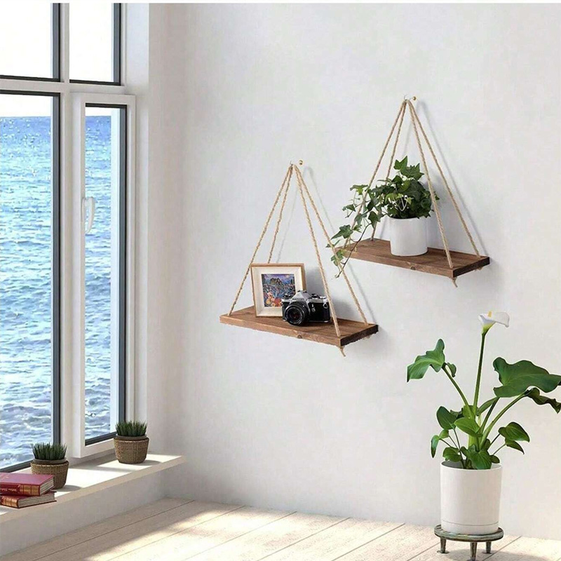 Wooden Swing Hanging Hemp Rope - Terracotta Pot ulasan dan harga